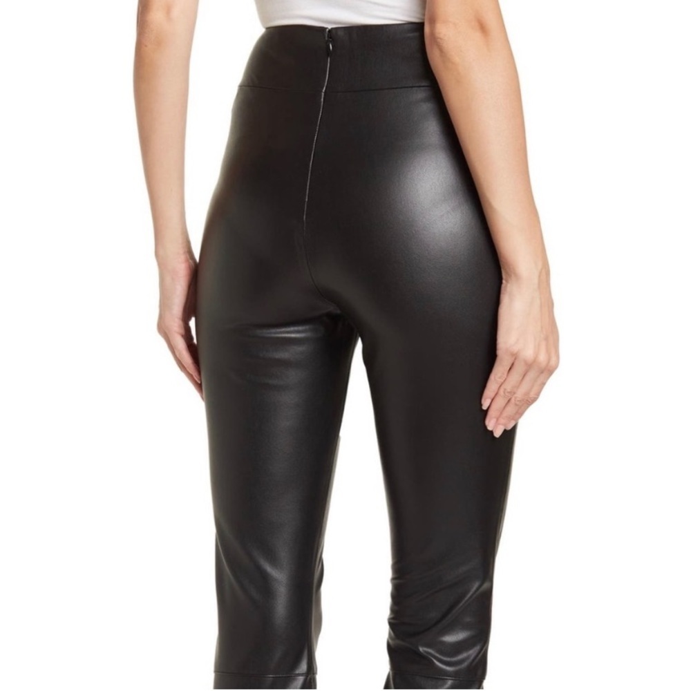 Joe's Jeans Black Leggings Faux Leather Back Zipper Size 10